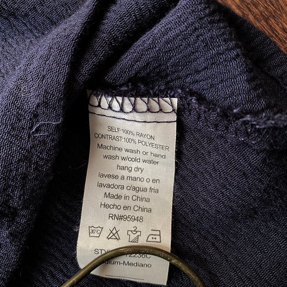 Tunic Top Shabby Chic Cottagecore Crochet Sleeveless Boho  in Navy Medium - Picture 9 of 15